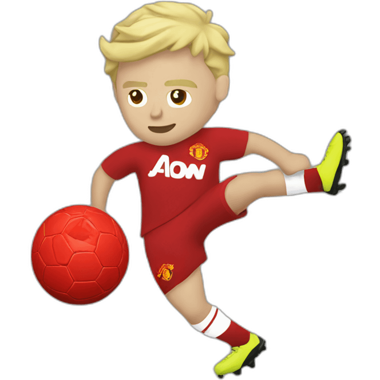 blonde manchester united player kicking emoji