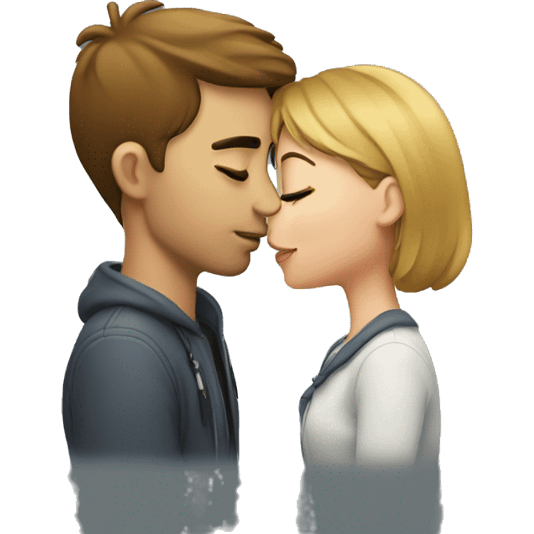 Girl kissing a guy emoji