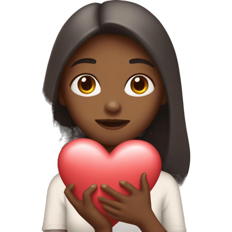 Girl with a heart in hands emoji