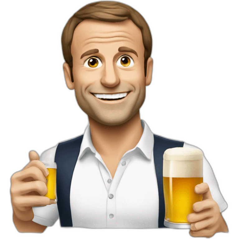 Macron qui bois une bière emoji