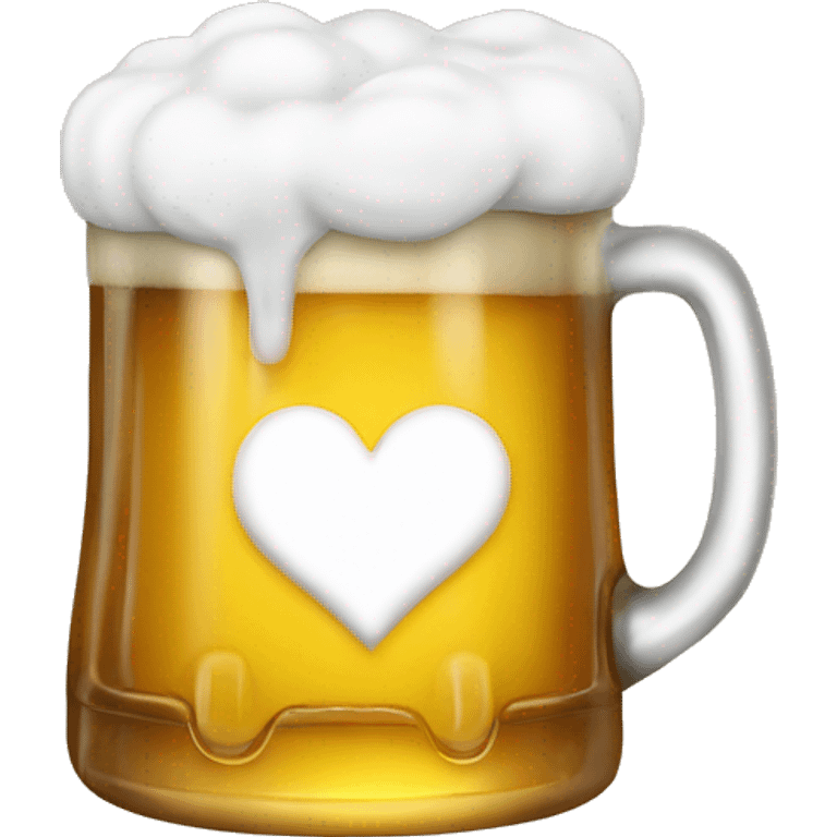 White heart with beer on it  emoji