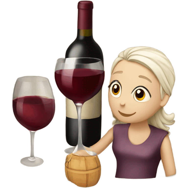 Wine best friends  emoji