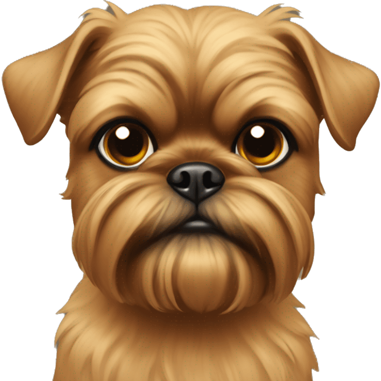 Tan Brussels griffon looking at viewer emoji