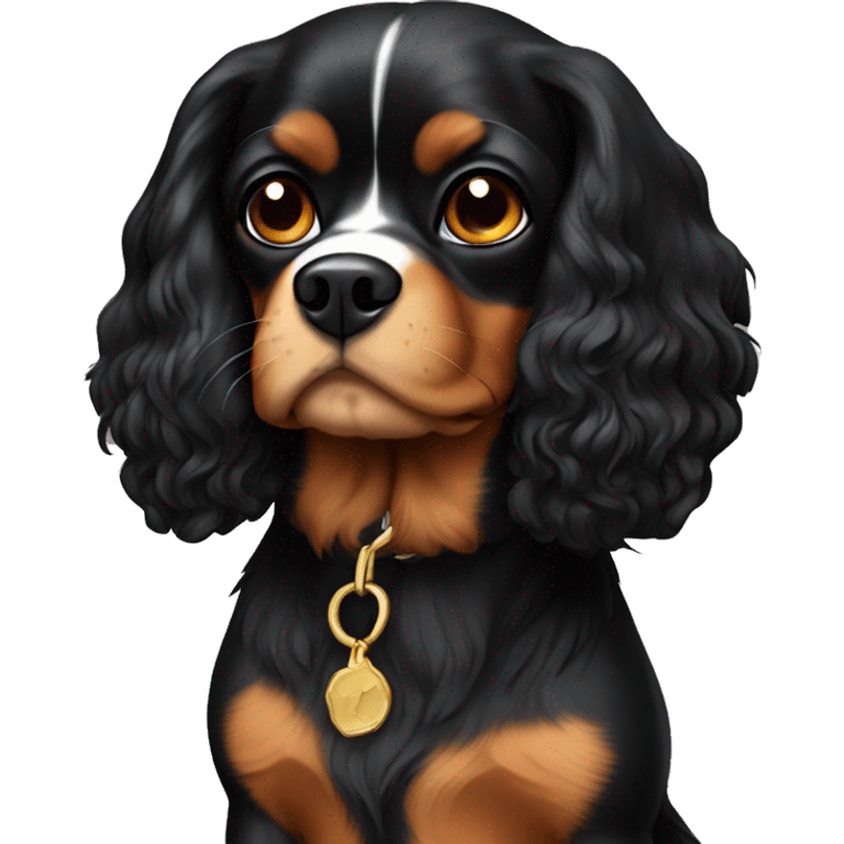 Black and tan cavalier emoji