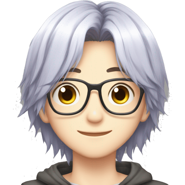 Boy 15 years old, ayanokoji hair, glasses emoji