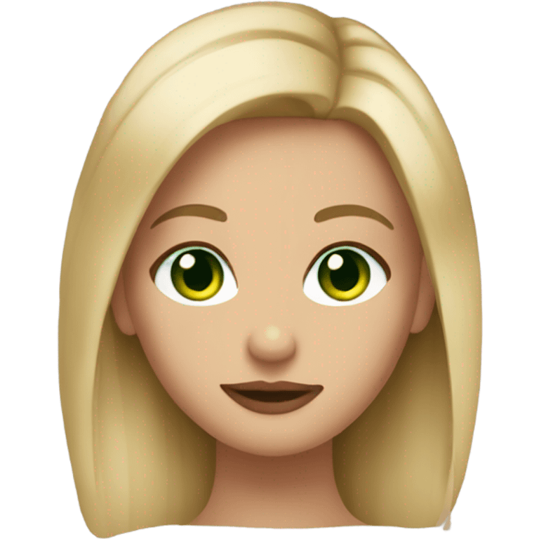 girl with dirty blonde hair green eyes and lashes emoji