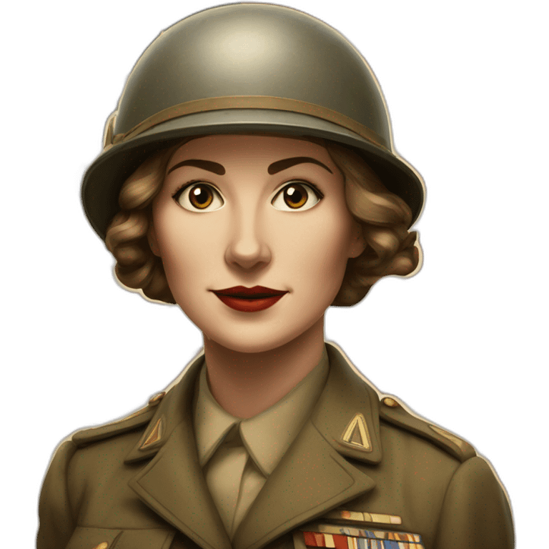 WW1 women from a propaganda poster face shown emoji