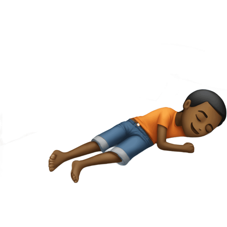 Boy sleeping on cash mattress emoji