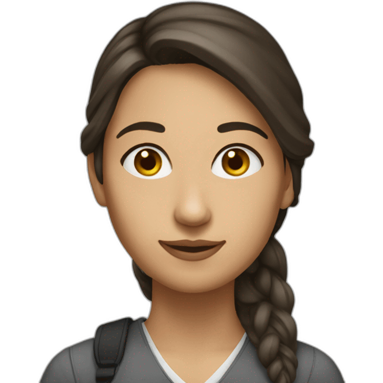 student woman white brunetter emoji