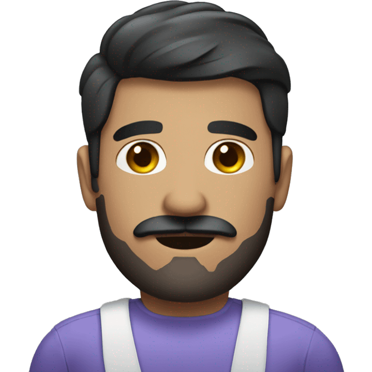 dark haired man with mustache massage emoji