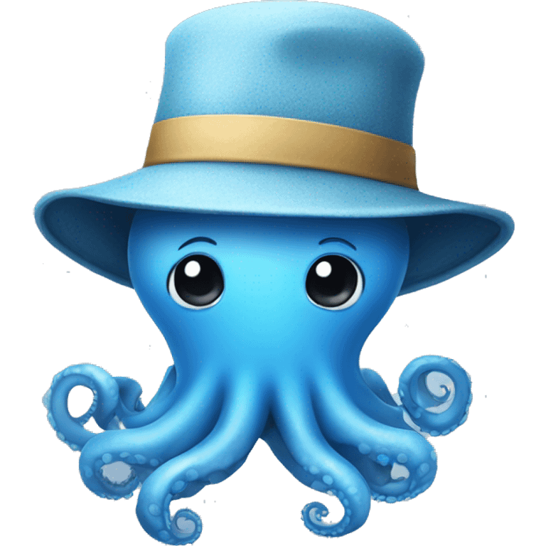 cute blue octopus in a hat emoji