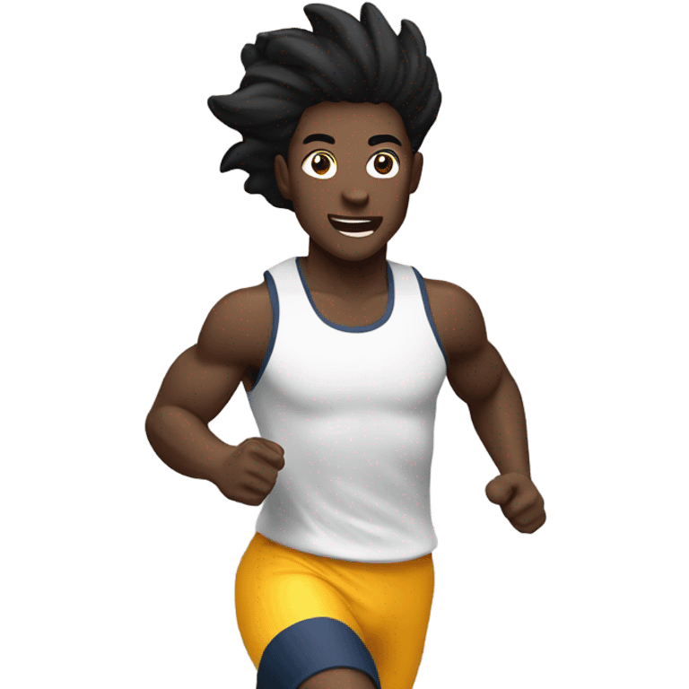 Person running into Washington DC with black hair emoji