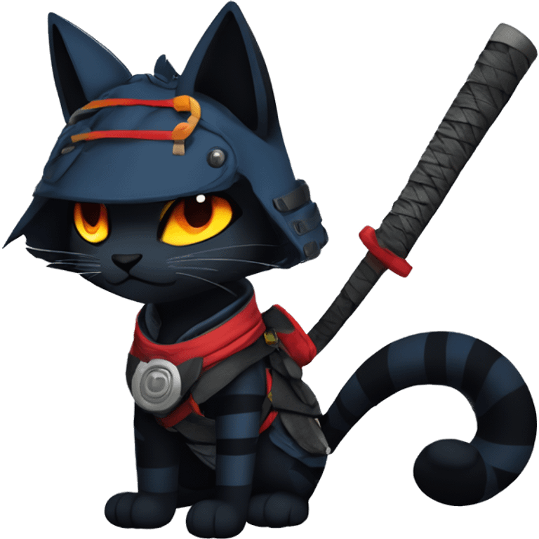 Edgy Shy Anthro Samurai cool pretty dark Litten-Pokémon-cat-fursona-animal techwear Bandages gloves socks emoji