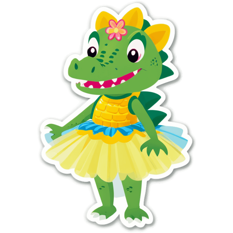 Crocodile in a tutu emoji