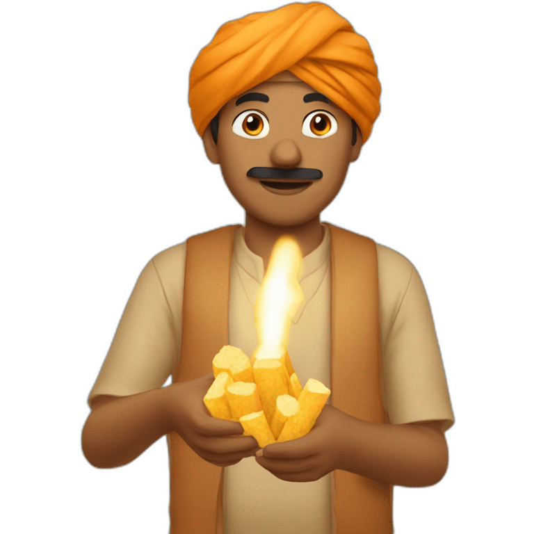 Indian man lighting a cracker emoji