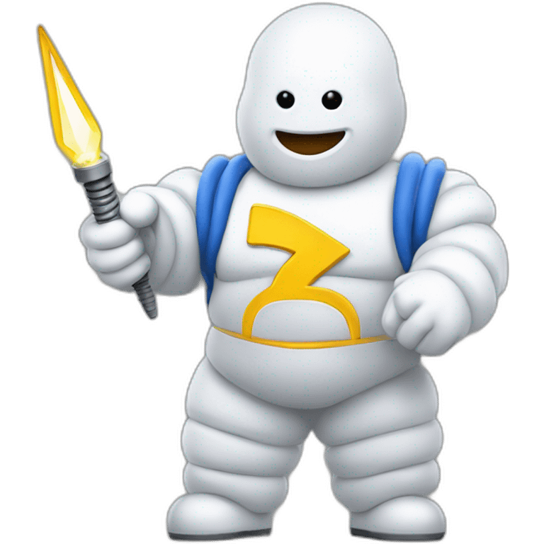 michelin man holding lighting bolt emoji