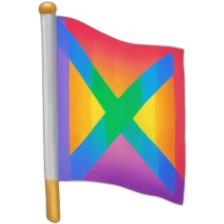 Gay flag with an x emoji