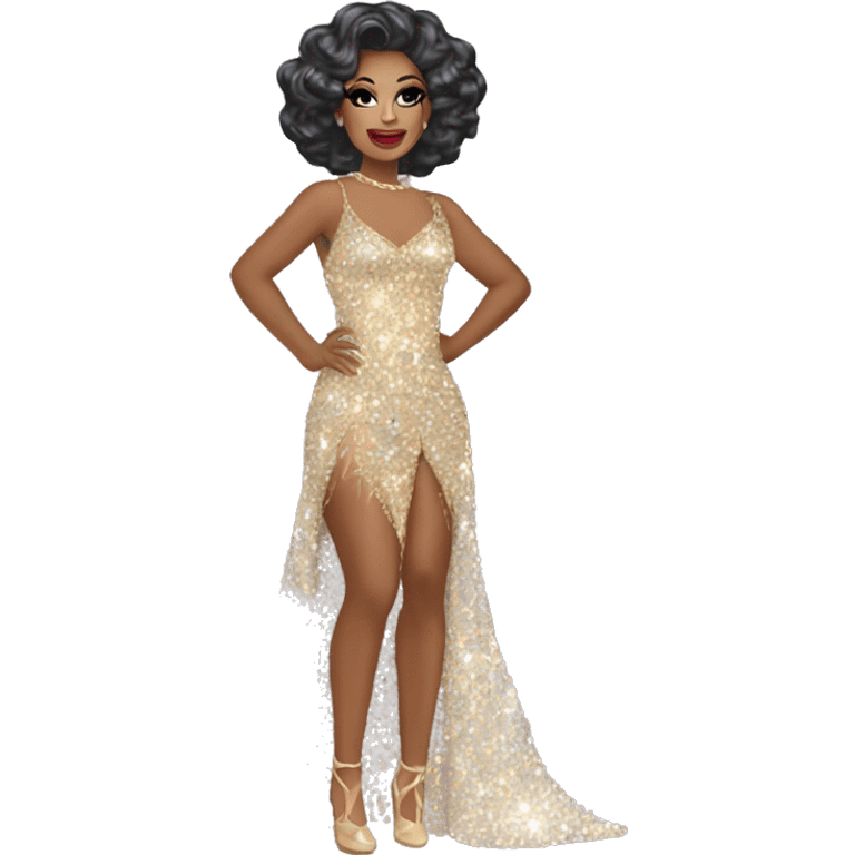 drag queen full body sparkle dress emoji