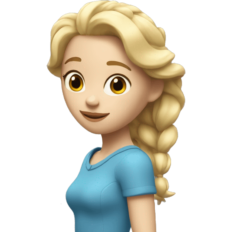 blonde girl 3D Pixar style emoji