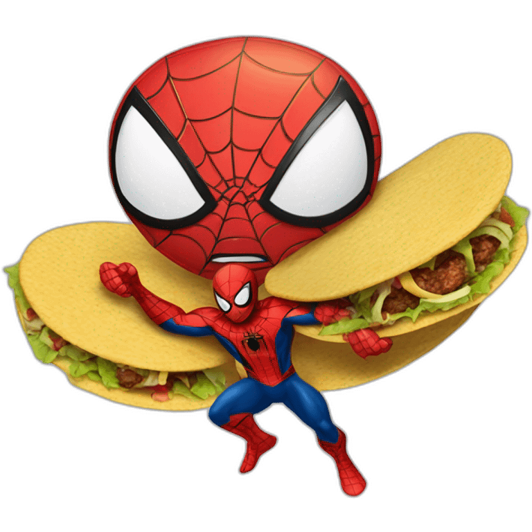 Spider man qui mange un tacos emoji