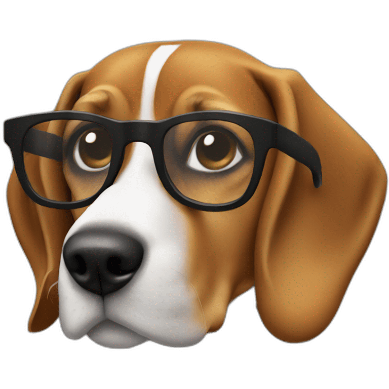 Beagle dark glasses emoji