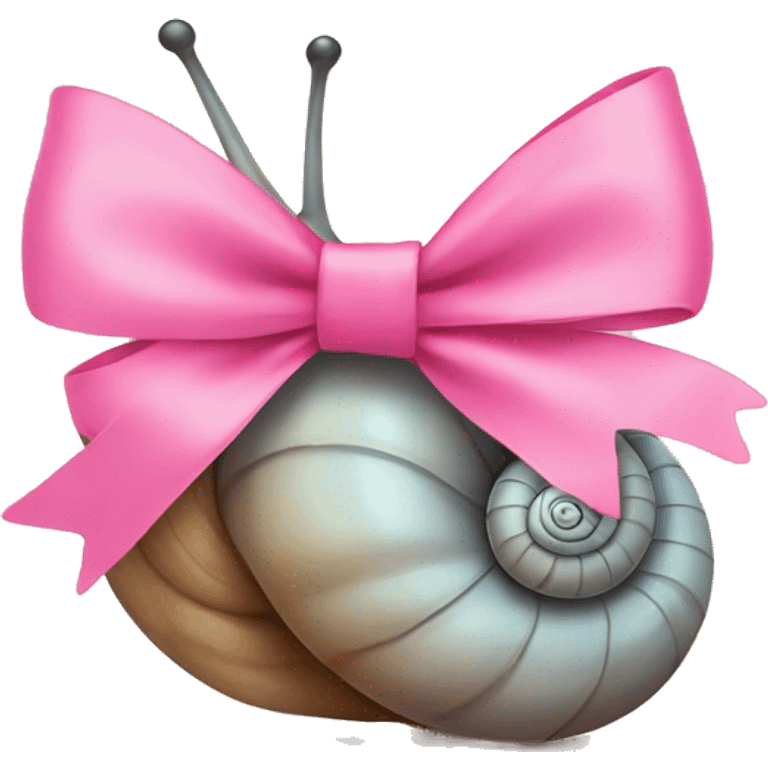 snail emoji with pink bow emoji