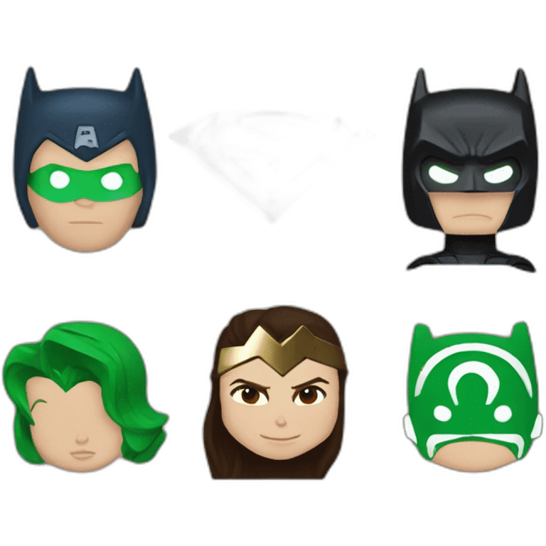 Wonder woman, batman, green lantern, superman flash emoji