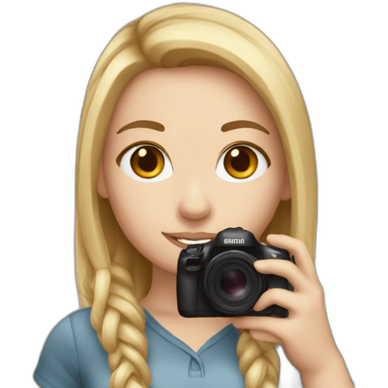 A white girl taking photo emoji