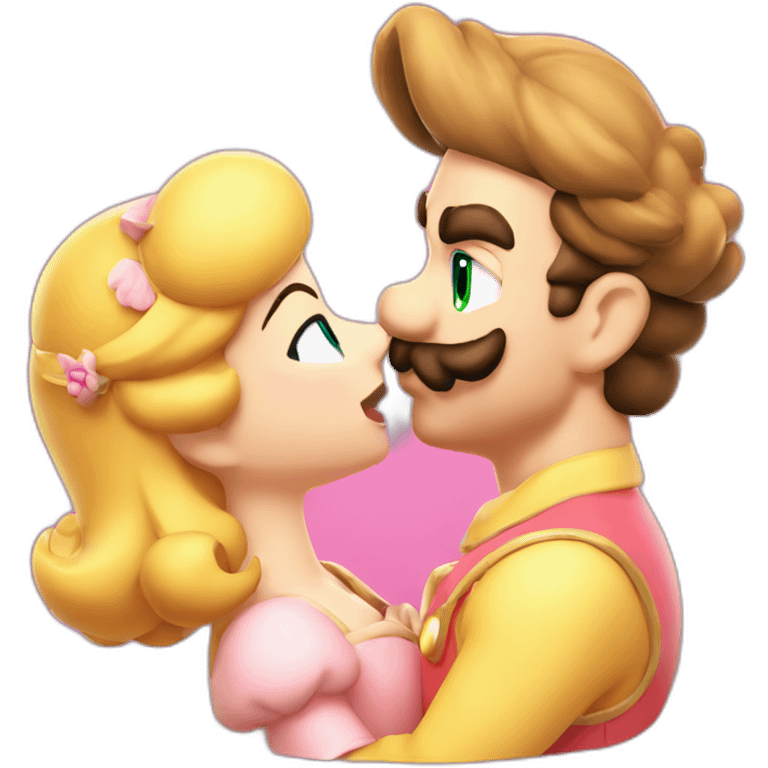 Mario kiss peach emoji