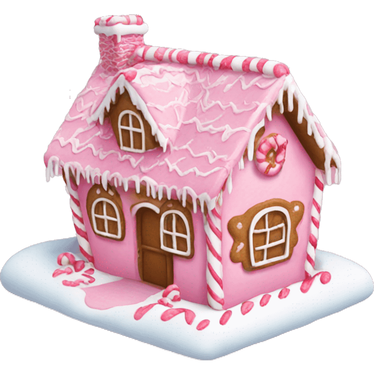 Pink gingerbread house emoji