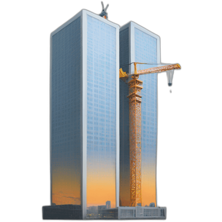 skyscraper with cranes emoji