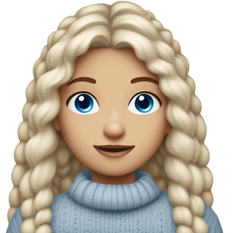 Pretty girl with blue eyes sweater emoji