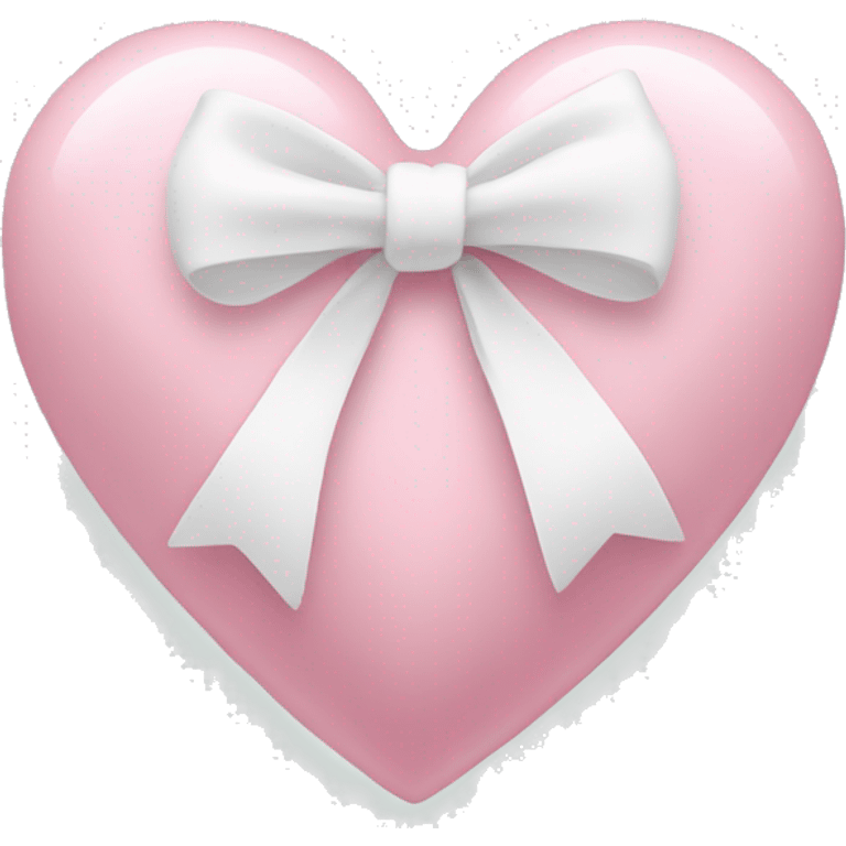 Pastel pink heart with white bow emoji