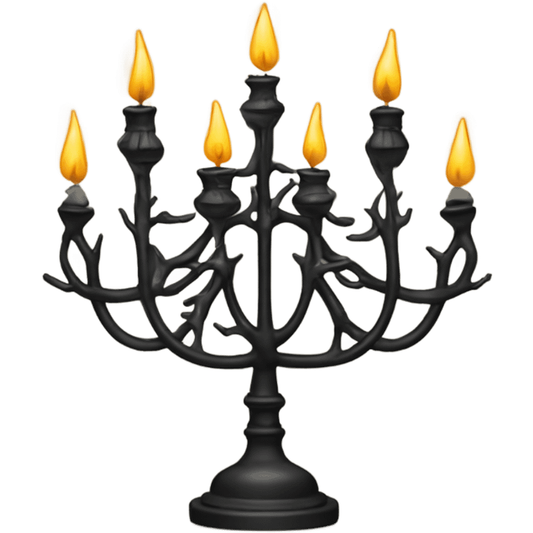 black seven-branched candelabrum emoji