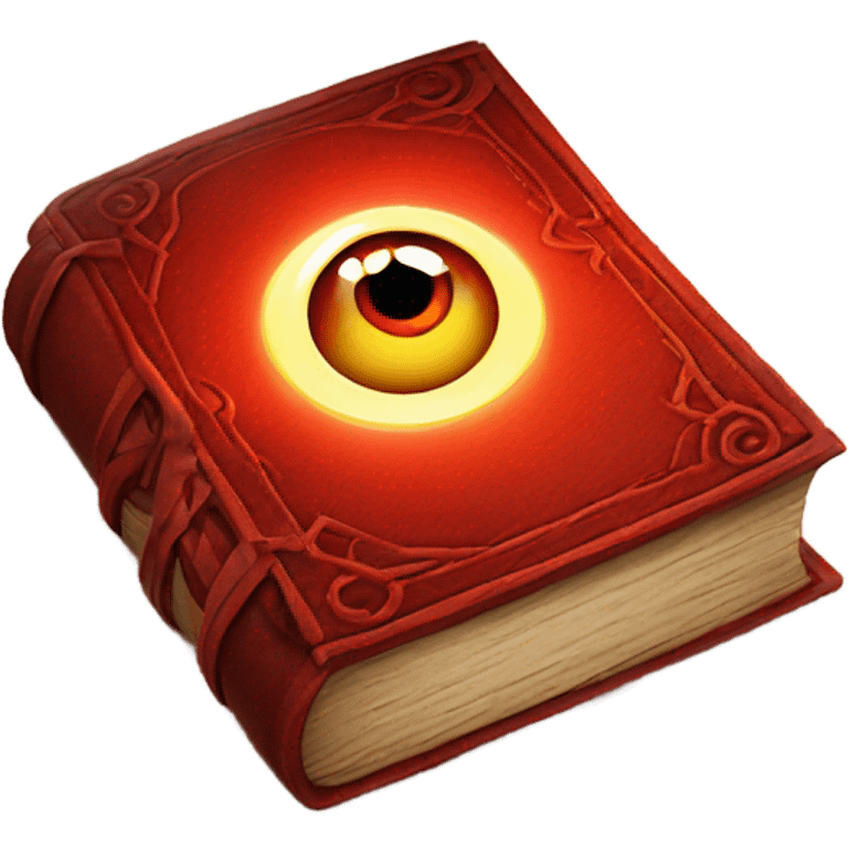 red magical book runic eye in middle emoji