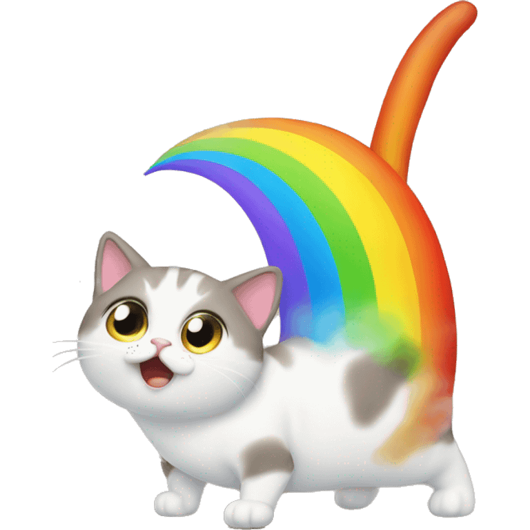 Cat Farting rainbow emoji