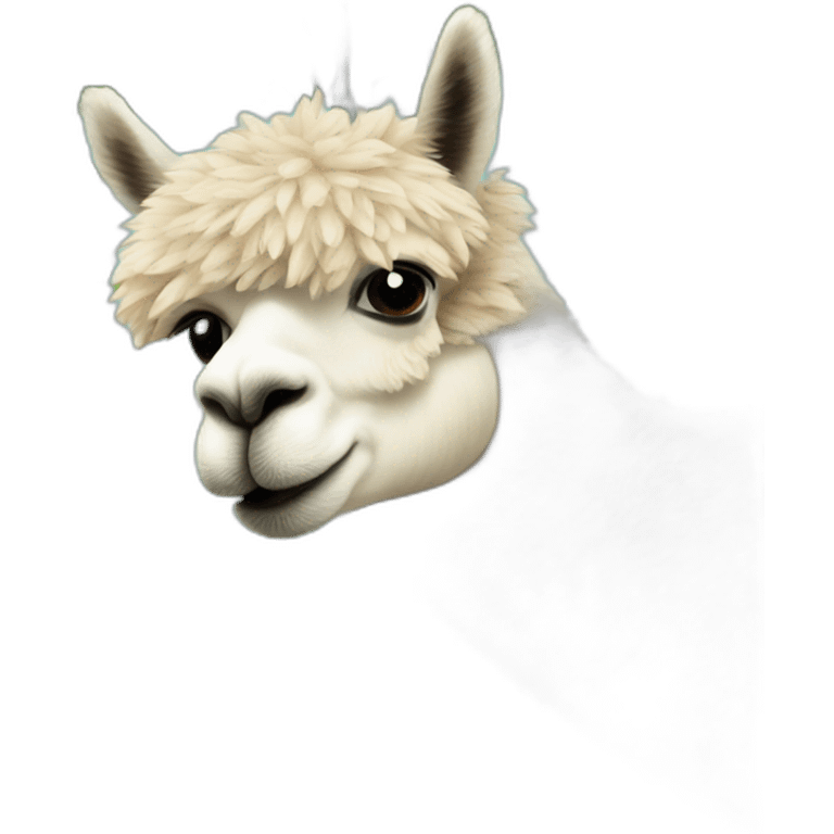 Alpaca hanging upside down from a tree emoji