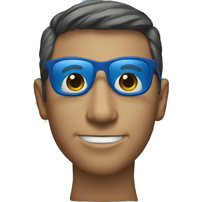 smiling male portrait on blue sunglasses  emoji