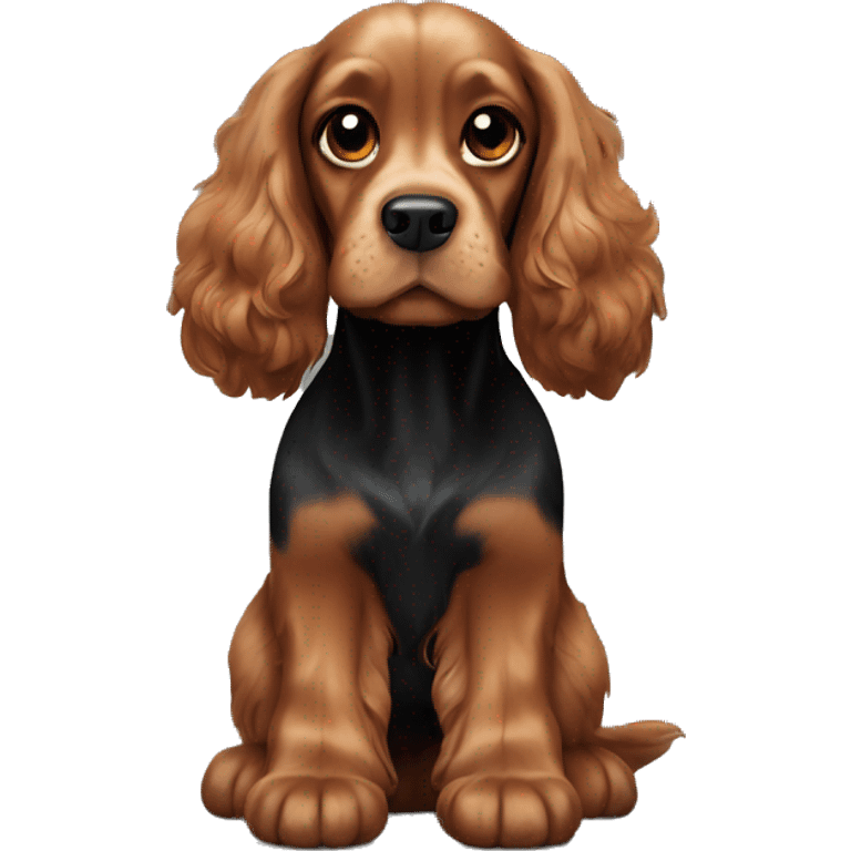 Brown, black and ginger cocker spaniel emoji