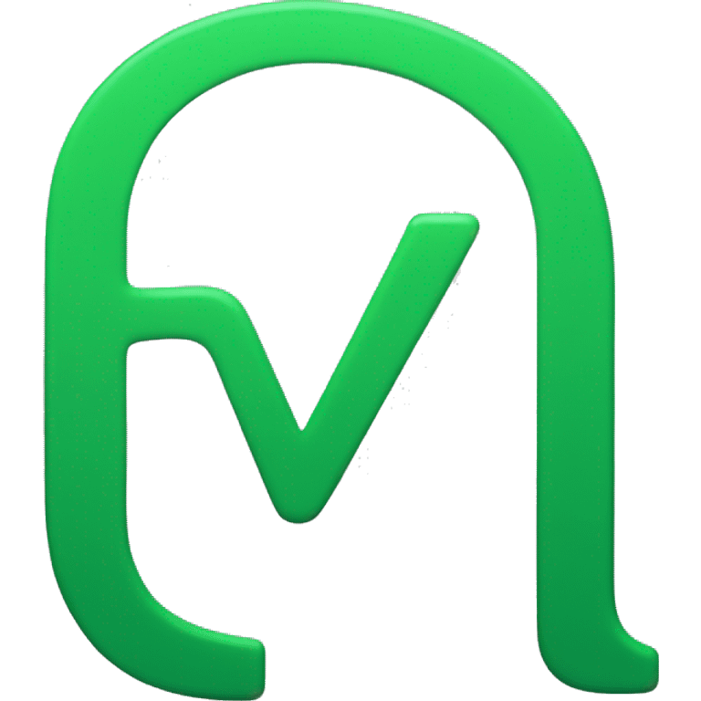 Green, stylized "U" letter with a modern and simple design. The left side of the "U" curves downward, while the right side is a straight line. solid green color, without shading or gradients. emoji