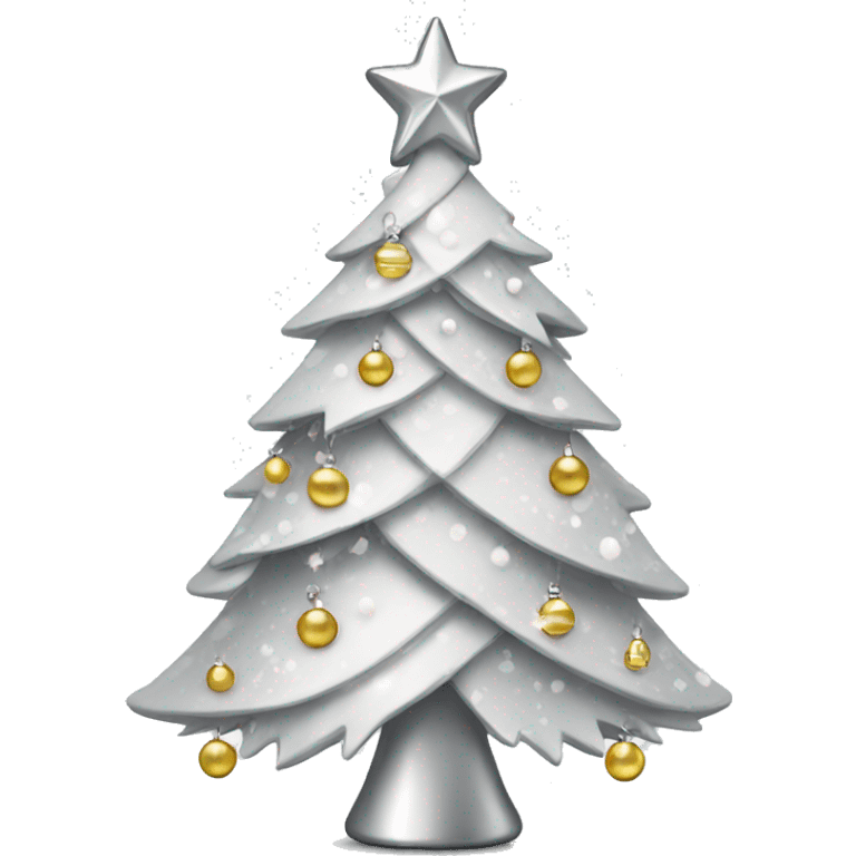 White Silver decorated christmas tree emoji