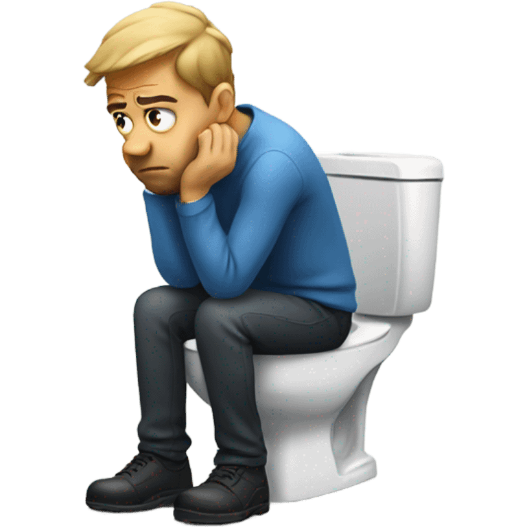 Man sitting on the toilet frustrated emoji