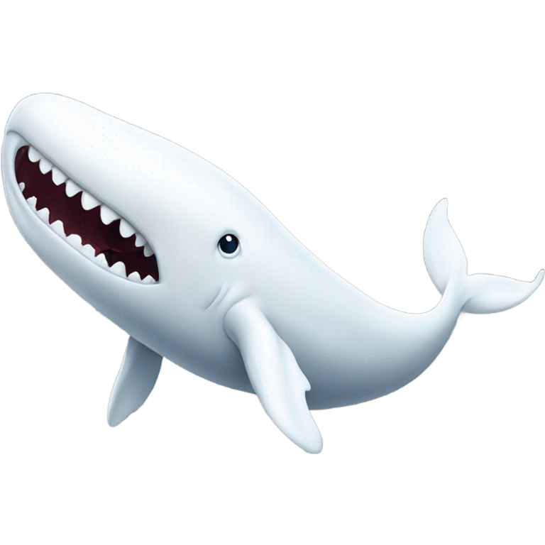 white whale , open mouth emoji