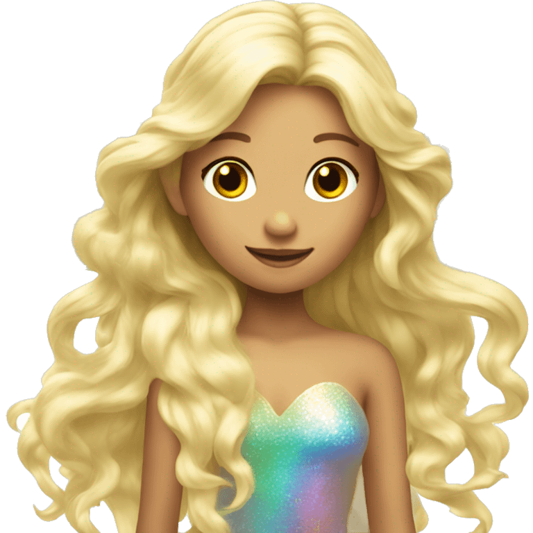 Iridescent fairy flying long hair blonde emoji