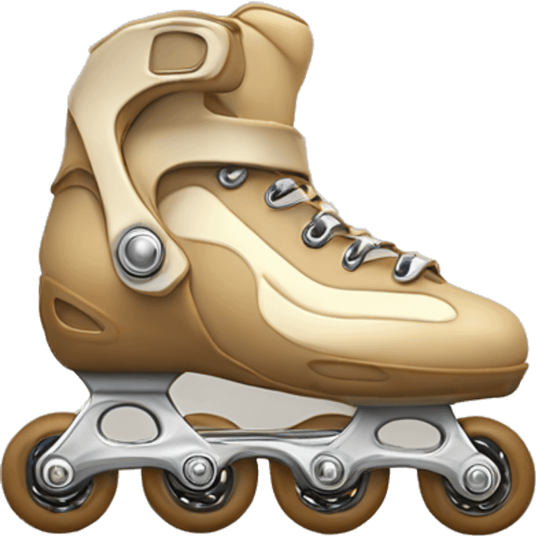 a beige color rollerblade inline skate leaving big fire traces, just the object itself emoji