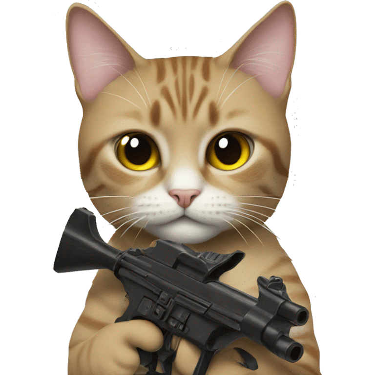 Cat with a gun emoji