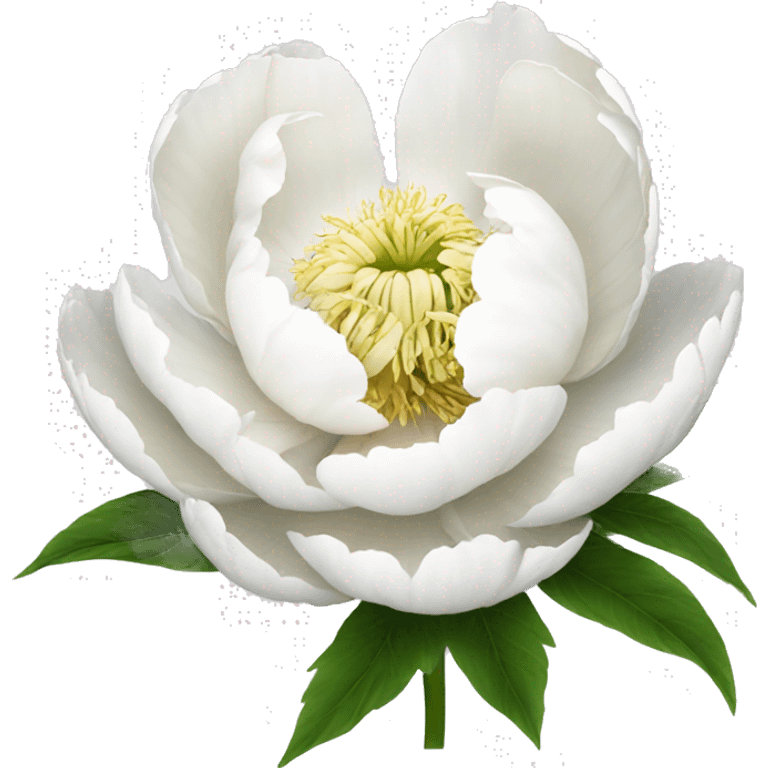 white peony flower emoji