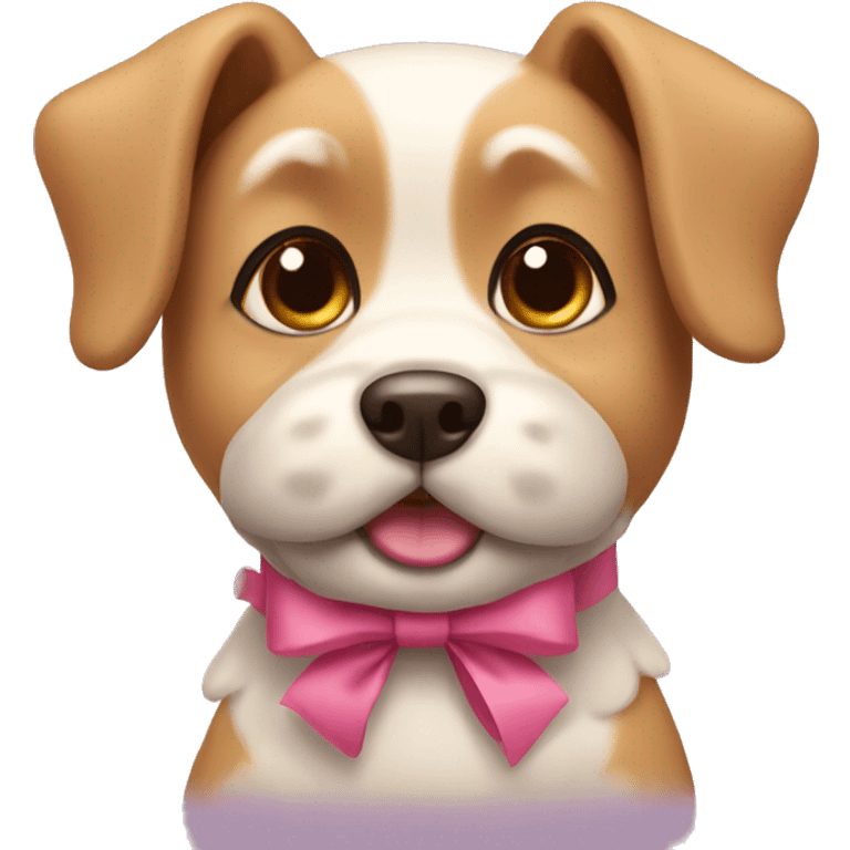 Dog cutie with bows emoji