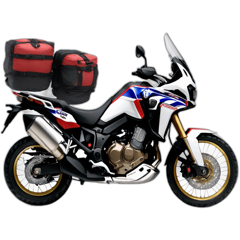 Honda africa twin negra con dos personas emoji