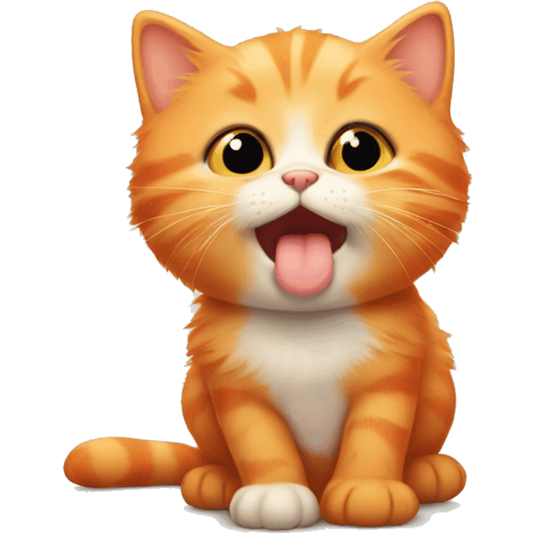 Orange kitten blowing a kiss  emoji